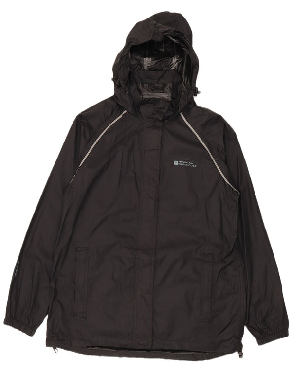 Mountain Warehouse Veste de pluie à capuche pour femme UK 12 Medium Noir Nylon