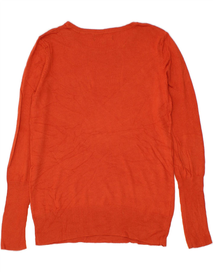MOSSIMO Womens Boat Neck Jumper Sweater UK 14 Large Orange Nylon Vintage Mossimo and Second-Hand Mossimo from Messina Hembry 