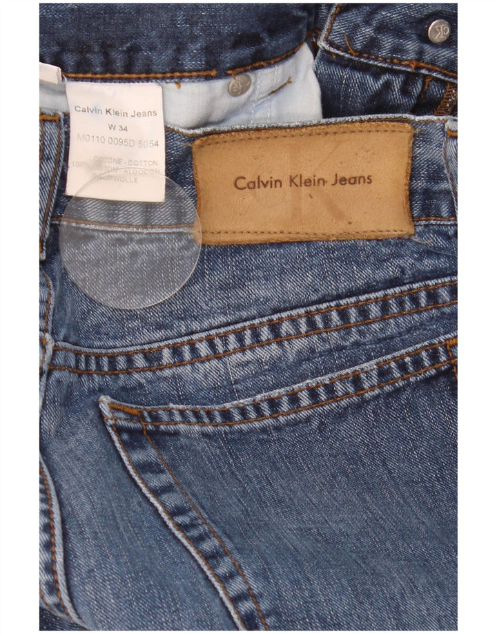 Calvin Klein Jean droit vieilli W34 L31 pour homme en coton bleu