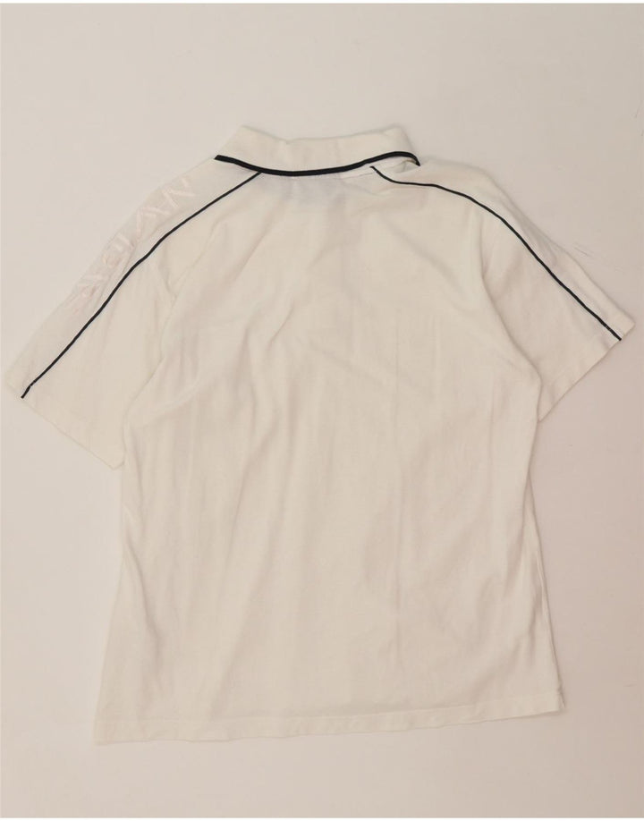 NAVIGARE Mens Polo Shirt Large White Cotton Vintage Navigare and Second-Hand Navigare from Messina Hembry 