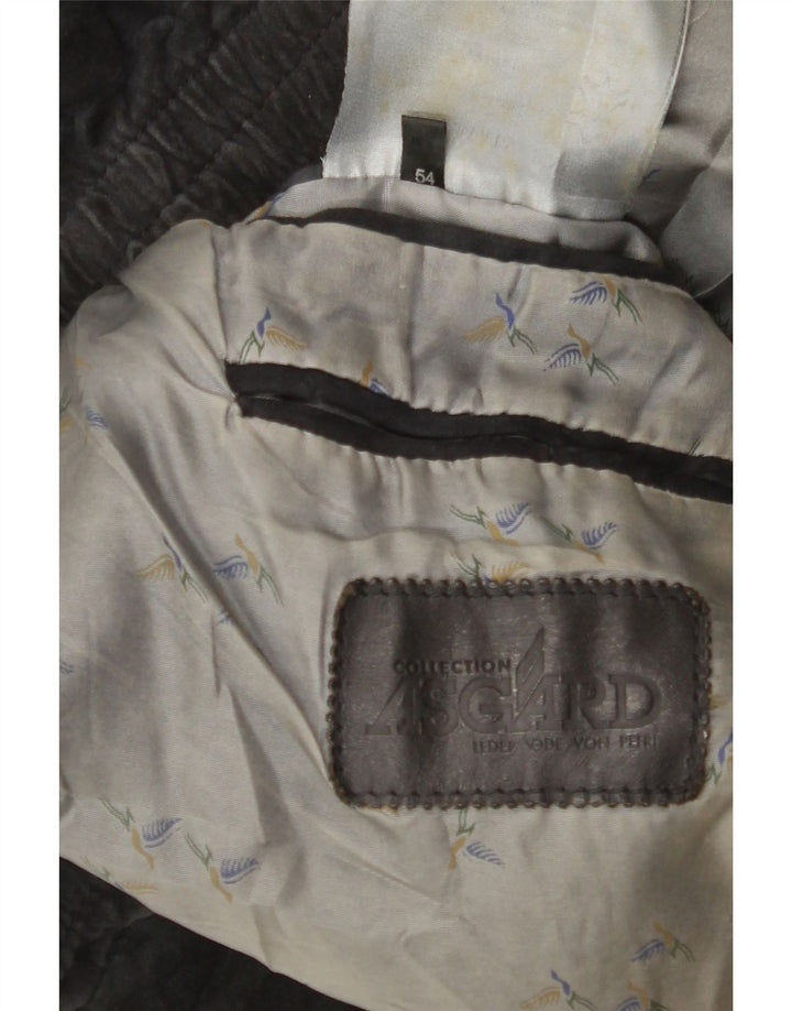 Asgard Veste en Daim Homme IT 54 2XL Cuir Bleu Marine