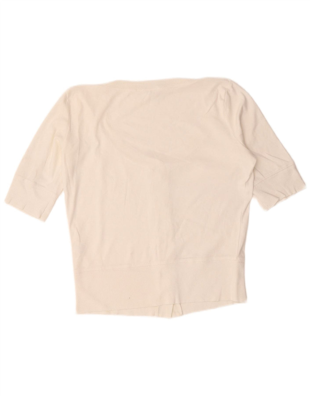 Marks & Spencer Pull cardigan à manches courtes pour femme UK 12 Blanc moyen