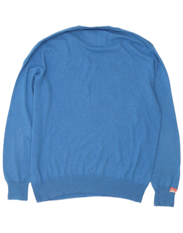 Superdry Pull col V Homme XL Bleu Coton