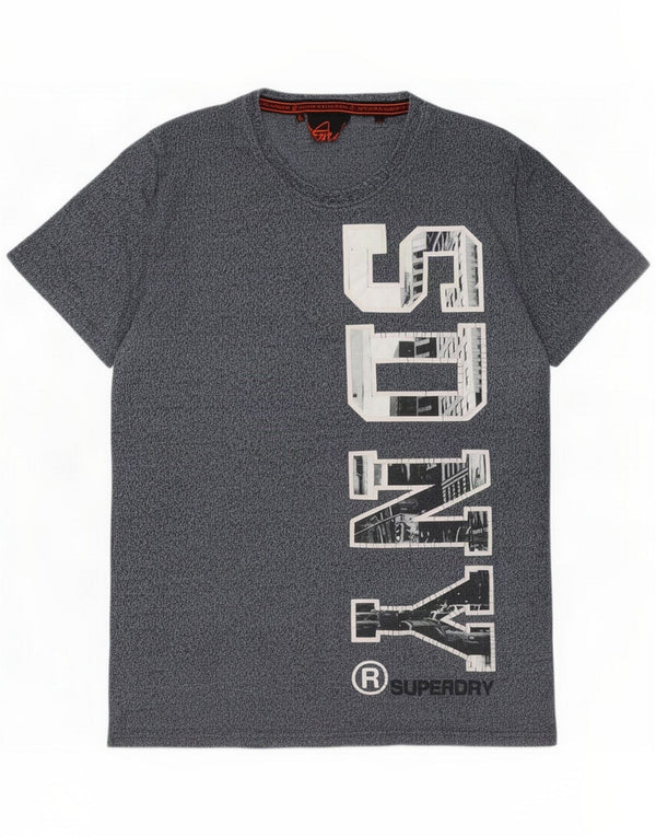 Superdry T-shirt graphique pour homme 2XL en coton moucheté bleu marine