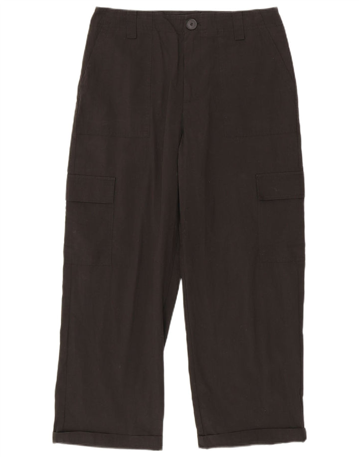 Zara Pantalon Cargo Droit Femme Moyen W28 L25 Coton Noir