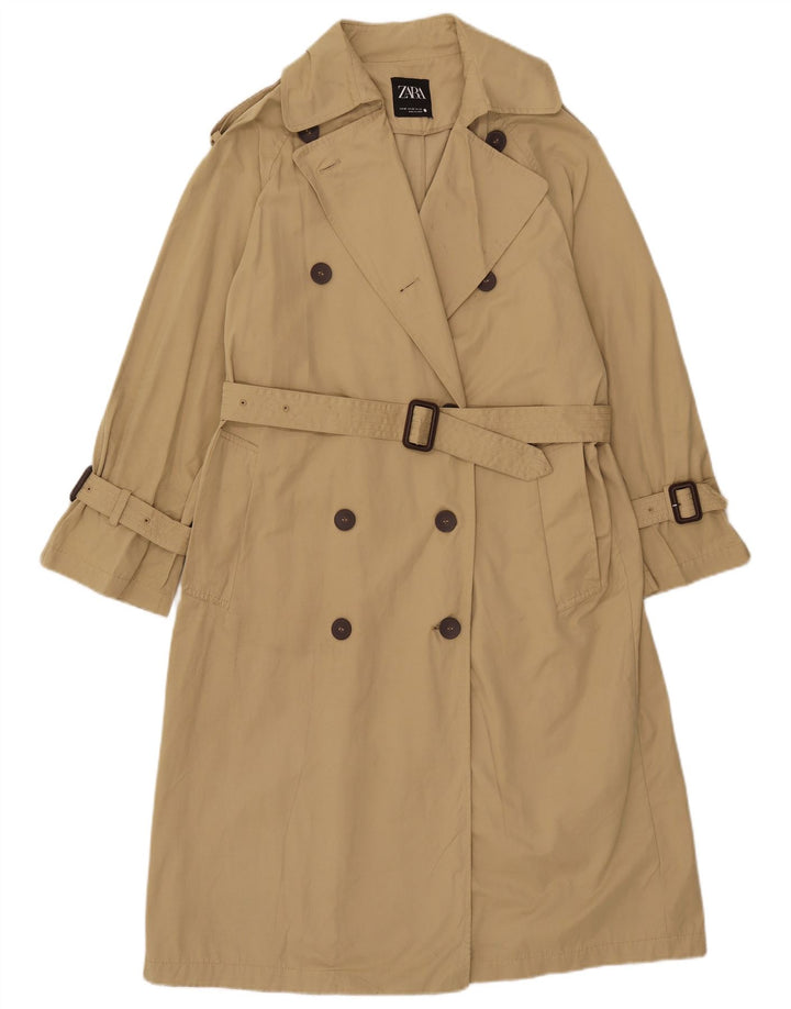Zara Femme Trench Oversize UK 6 XS Beige Polyester
