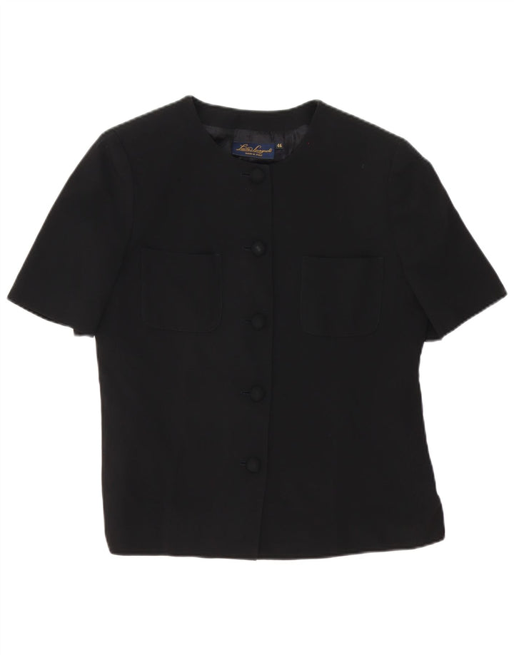 Luisa Spagnoli Veste Blazer à Manches Courtes à 5 Boutons pour Femme IT 46 Large Noir