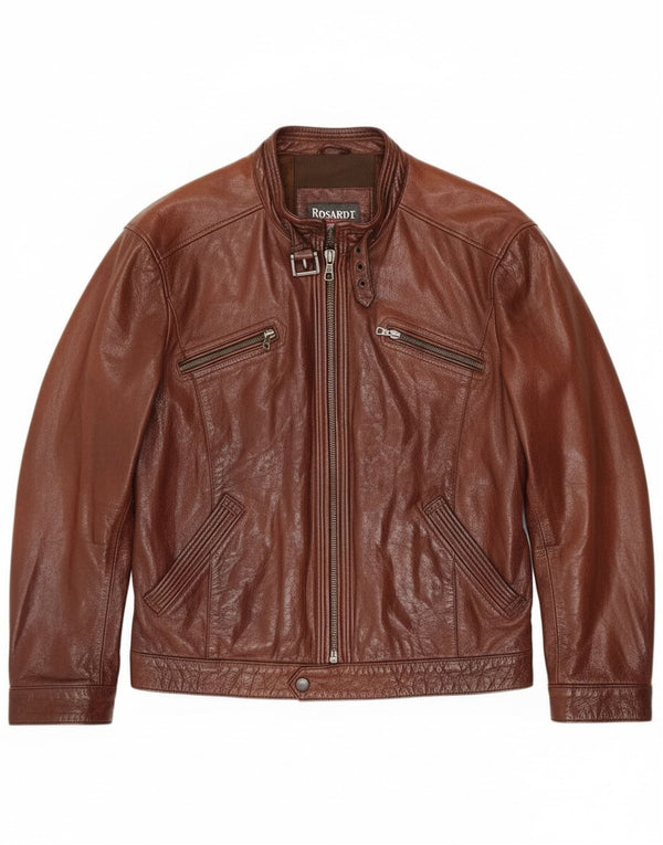 veste en cuir homme vintage UK 38 Cuir brun moyen