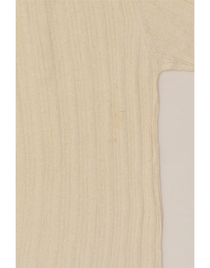 VINTAGE Womens Crew Neck Jumper Sweater UK 12 Medium Off White Vintage Vintage and Second-Hand Vintage from Messina Hembry 