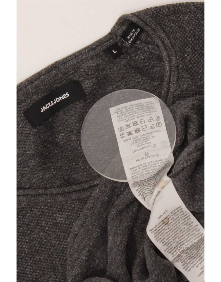 Jack & Jones Haut à manches longues pour hommes en coton gris moyen