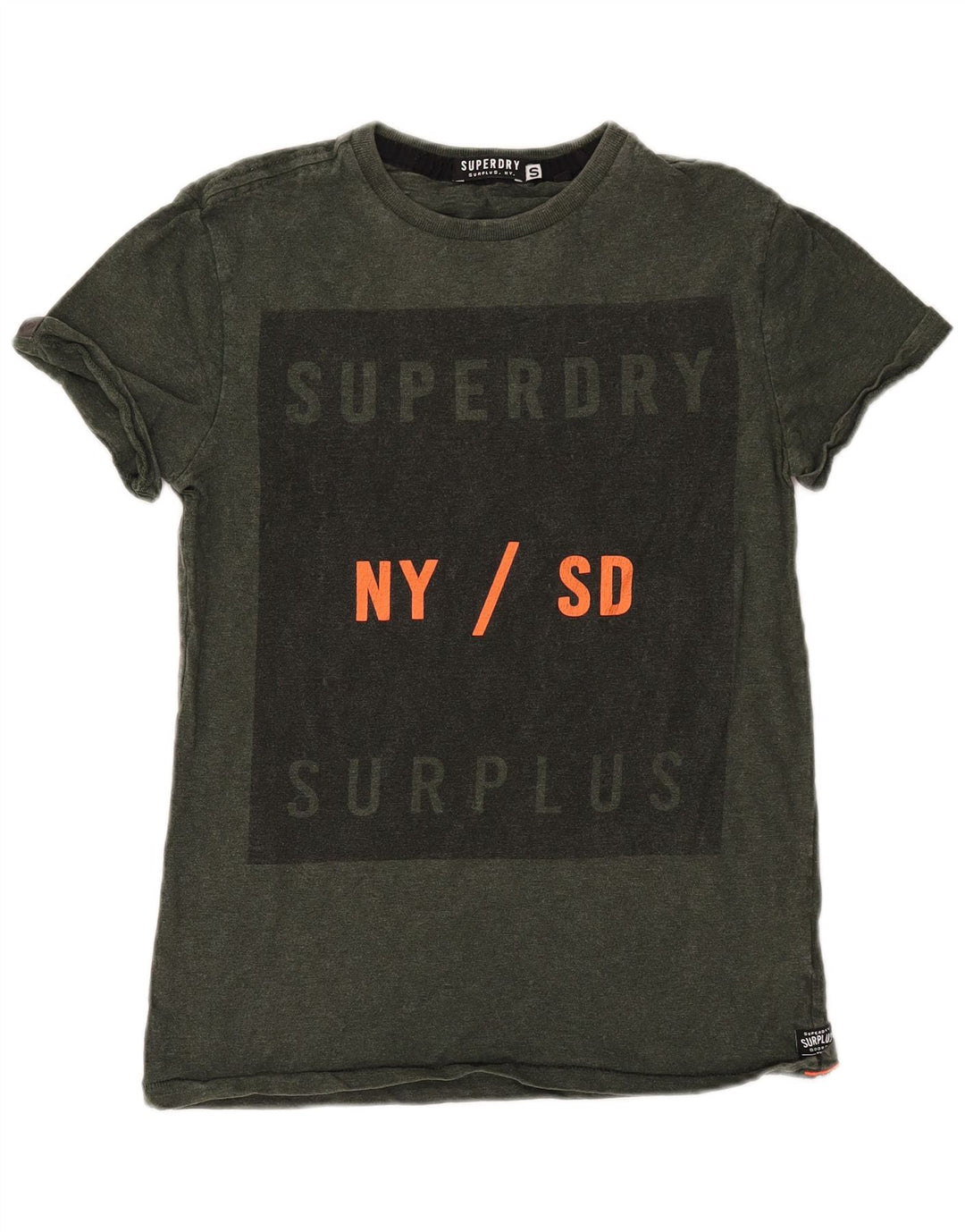 SUPERDRY T-Shirt Graphique Homme Petit Kaki Coton