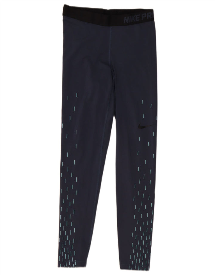 Nike Legging graphique Dri Fit pour femme UK 12 Bleu marine moyen géométrique