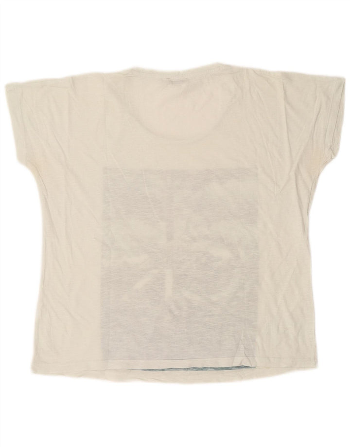 CALVIN KLEIN JEANS T-shirt graphique surdimensionné pour femme UK 6 XS Blanc