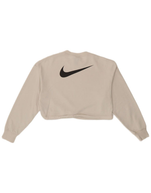 Nike Sweat-shirt court surdimensionné pour femme UK 6 XS en coton blanc