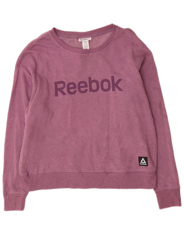 Reebok Sweat-shirt surdimensionné graphique pour femme UK 18 XL Violet Coton