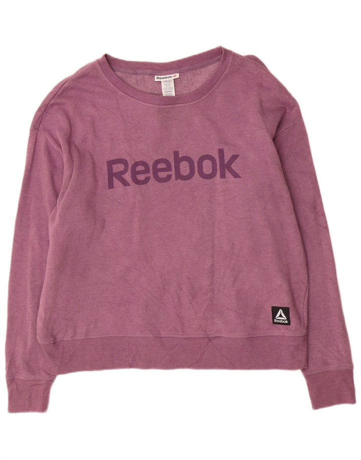 Reebok Sweat-shirt surdimensionné graphique pour femme UK 18 XL Violet Coton