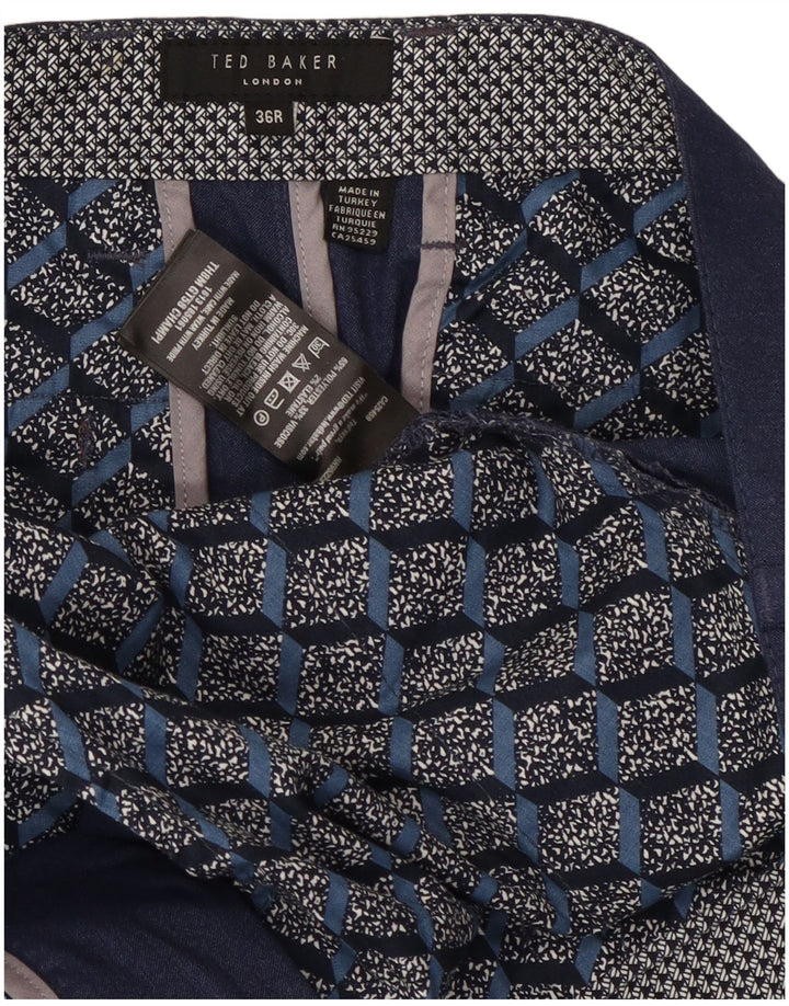 Ted Baker Pantalon de Costume Slim Homme W36 L28 Bleu Marine Polyester