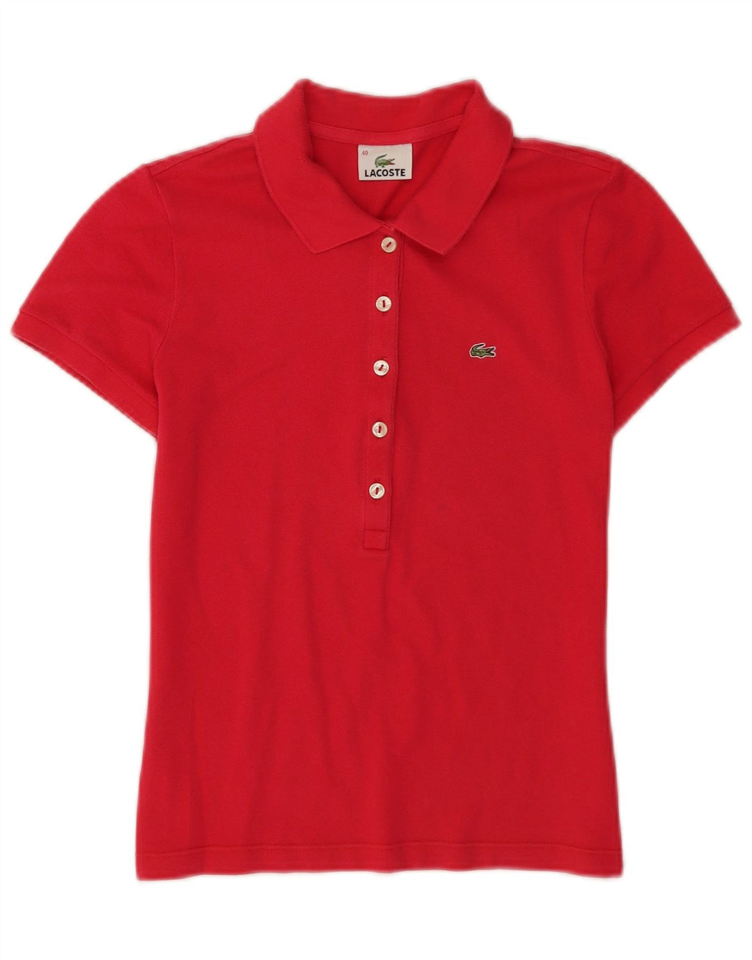 Lacoste Polo à manches courtes femme taille 40 coton rouge moyen