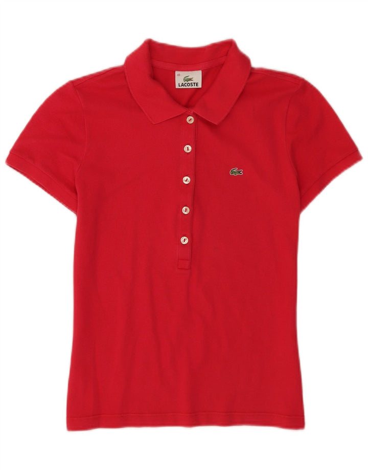 Lacoste Polo à manches courtes femme taille 40 coton rouge moyen