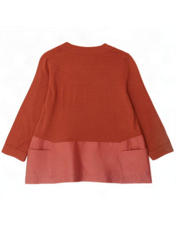 Cos Pull col bateau pour femme UK 10 Petite laine color block marron