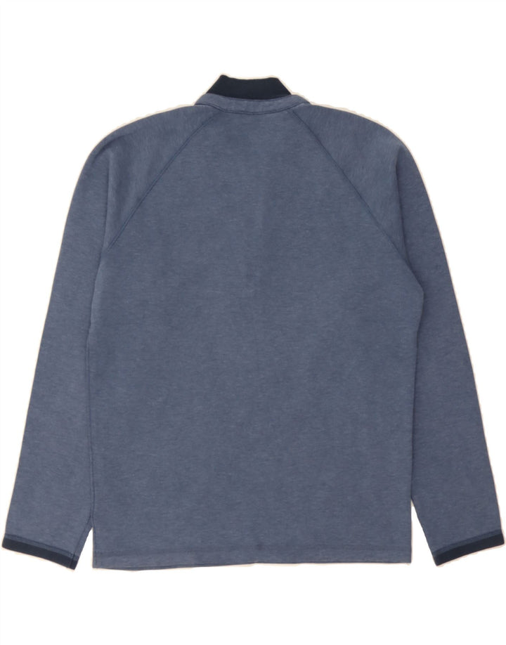 ADIDAS Mens Zip Neck Sweatshirt Jumper Small Navy Blue Cotton Vintage Adidas and Second-Hand Adidas from Messina Hembry 
