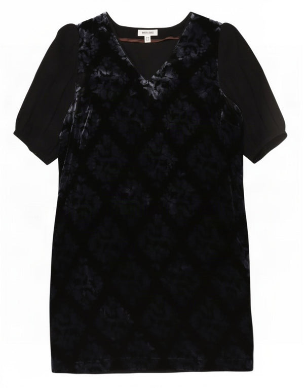Robe droite en velours White Stuff pour femme UK 44 Large Viscose florale bleu marine