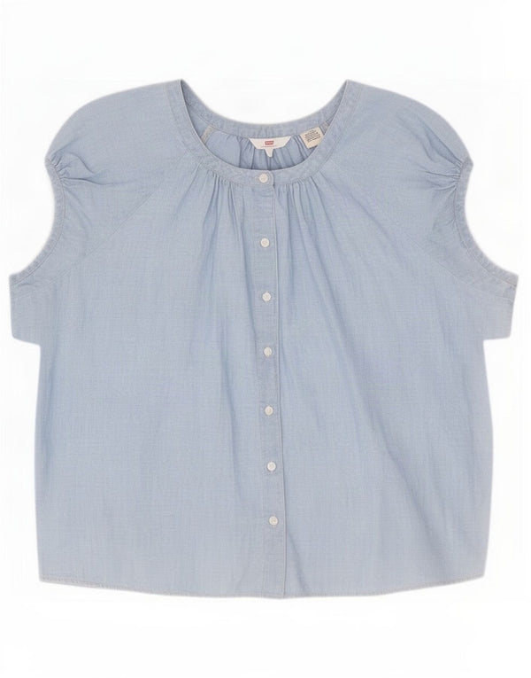 Levi's Chemisier surdimensionné pour femme UK 16 Large Bleu Coton