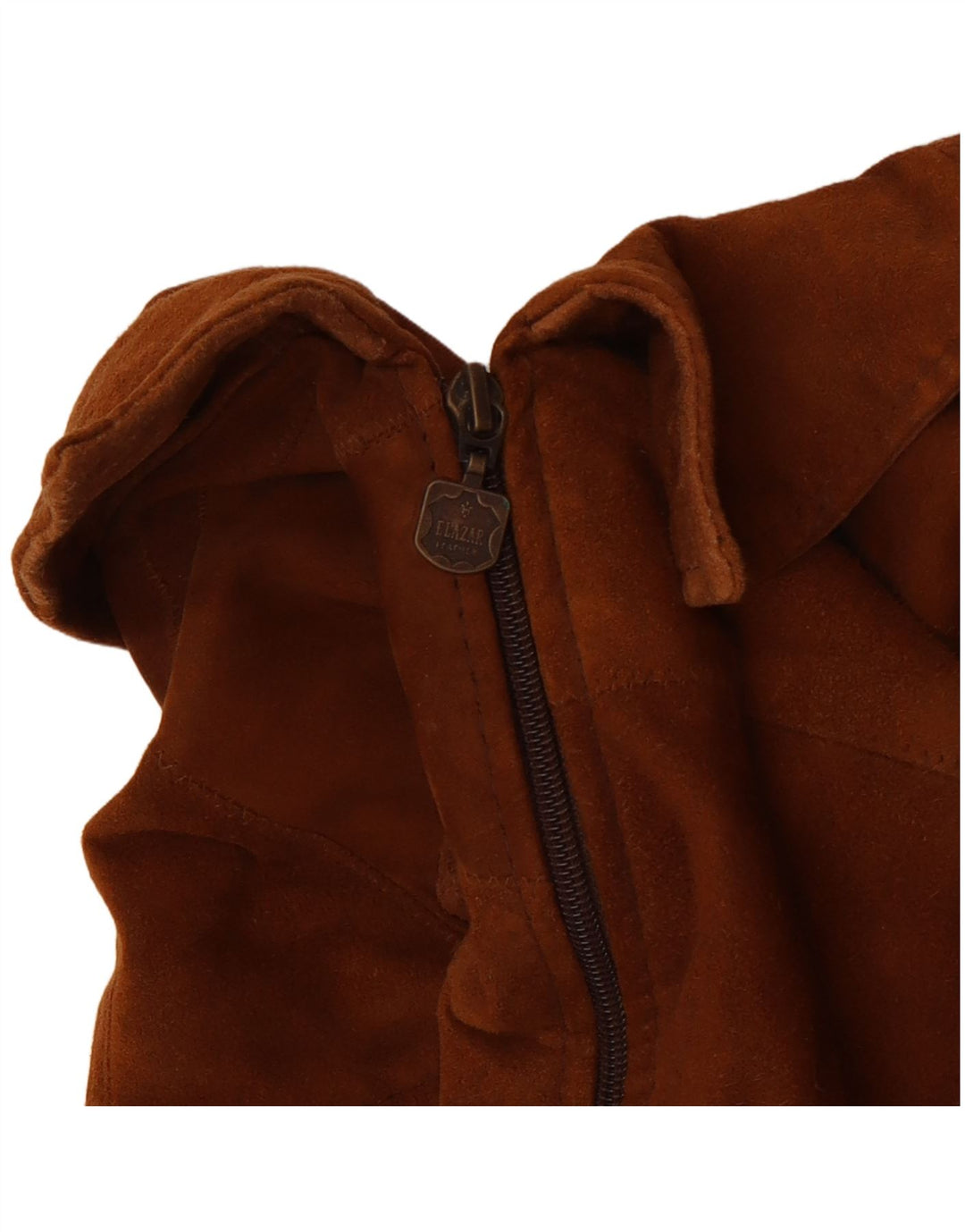 vintage Femme Daim Gilet UK 14 Cuir Marron Moyen