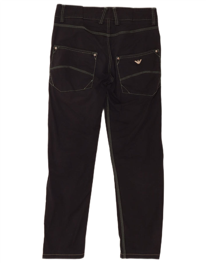 ARMANI Mens Slim Chino Trousers W30 L28 Navy Blue