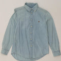 RALPH LAUREN Boys Shirt 10-11 Years Medium Blue Cotton Vintage Ralph Lauren and Second-Hand Ralph Lauren from Messina Hembry 