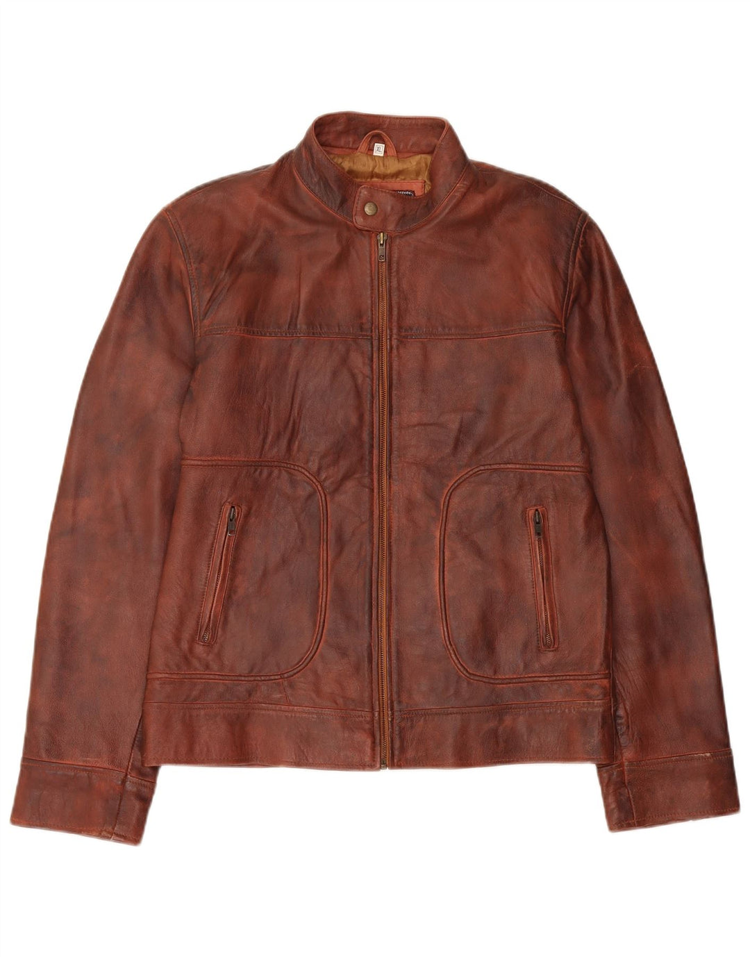 vintage Femmes UK 18 XL Cuir Marron