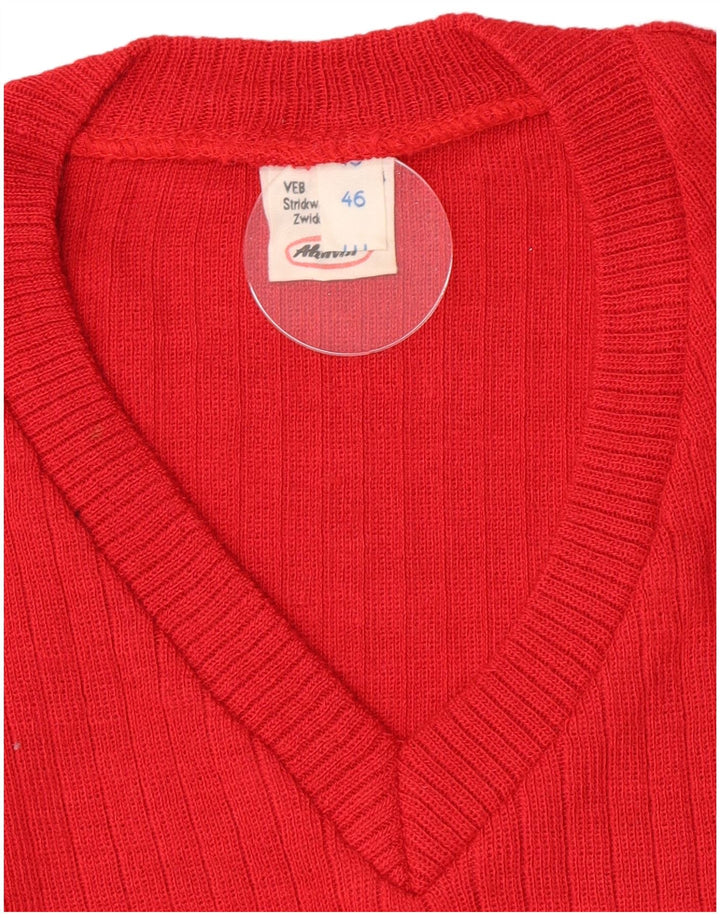 vintage Femme Gilet Débardeur EU 46 XL Rouge