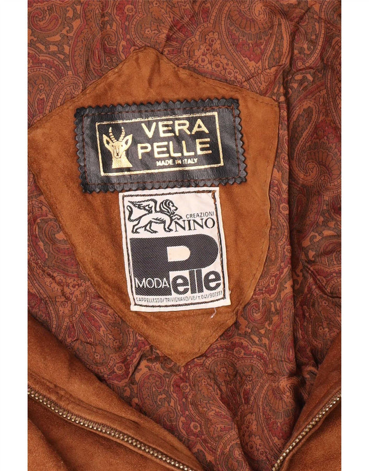 NINO Veste Bomber en Daim Homme UK 38 Cuir Marron Moyen