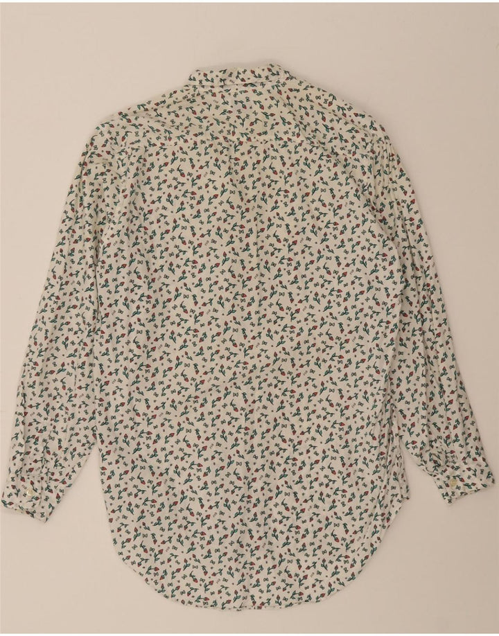 VINTAGE Womens Shirt IT 42 Medium Off White Floral Vintage Vintage and Second-Hand Vintage from Messina Hembry 