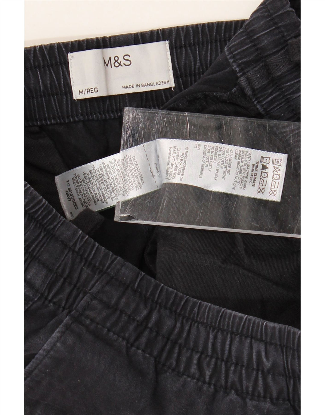 Marks & Spencer Pantalon Chino Droit Homme Moyen W32 L28 Bleu Marine