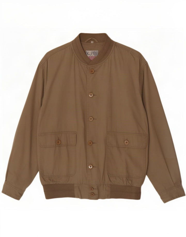 Veste Bomber Homme Vintage IT 52 XL Coton Beige