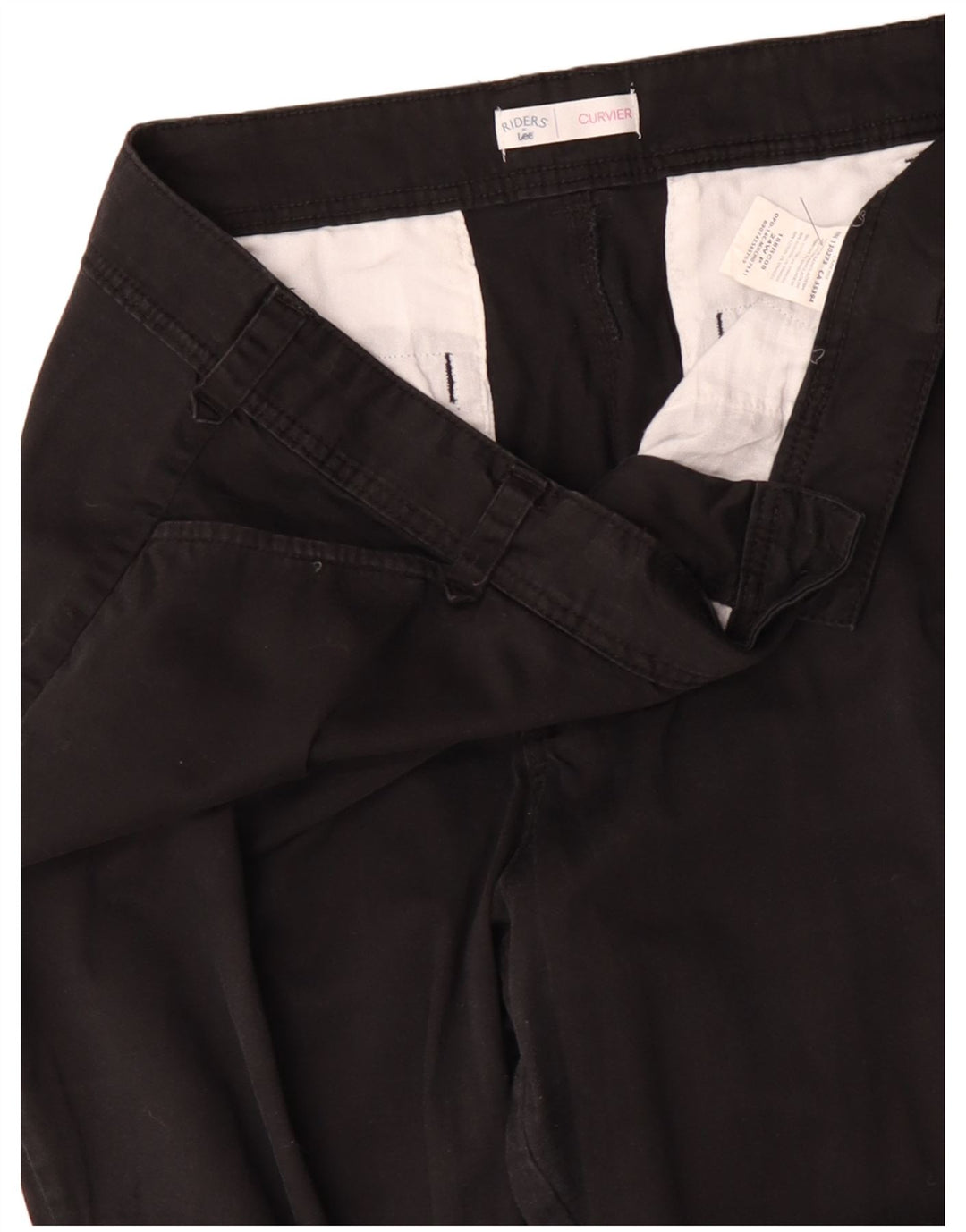 Lee Pantalon décontracté droit pour femme US 24 4XL W48 L30 Noir Coton
