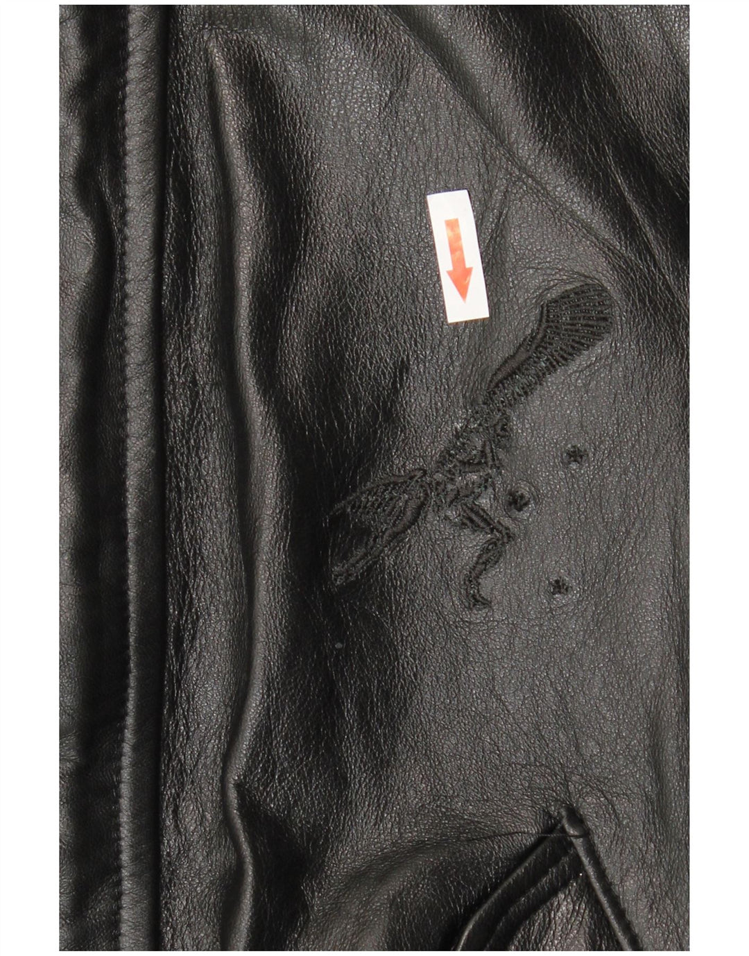 VINTAGE Veste en cuir homme UK 36 Petit cuir noir