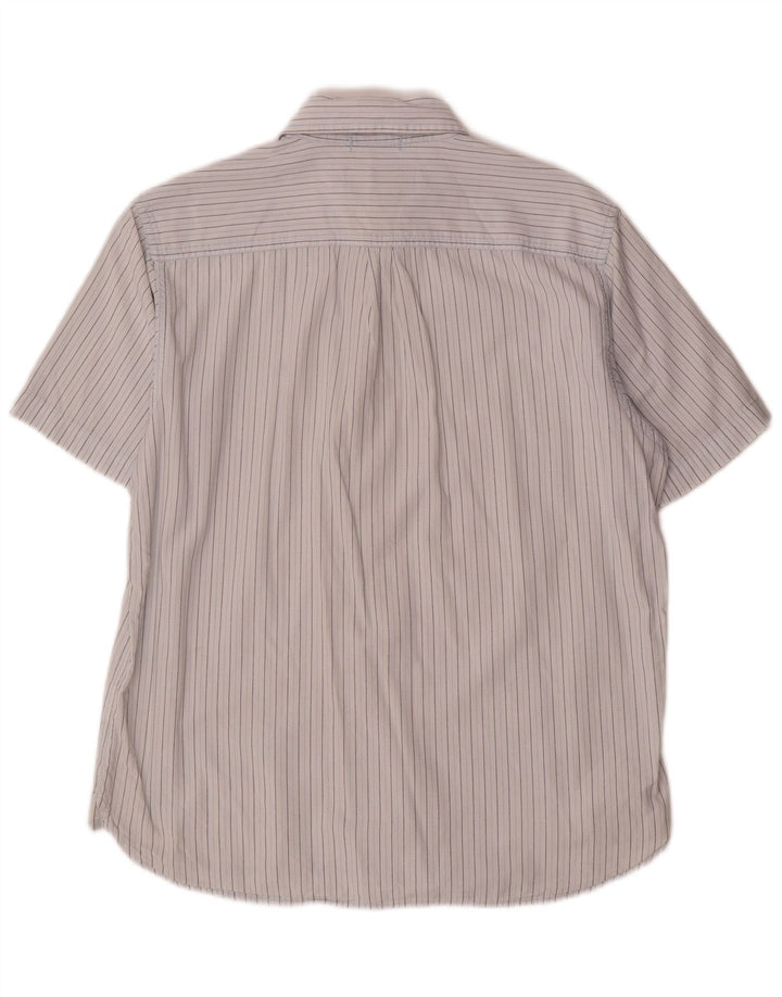 WRANGLER Chemise à manches courtes pour homme à rayures blanches moyennes