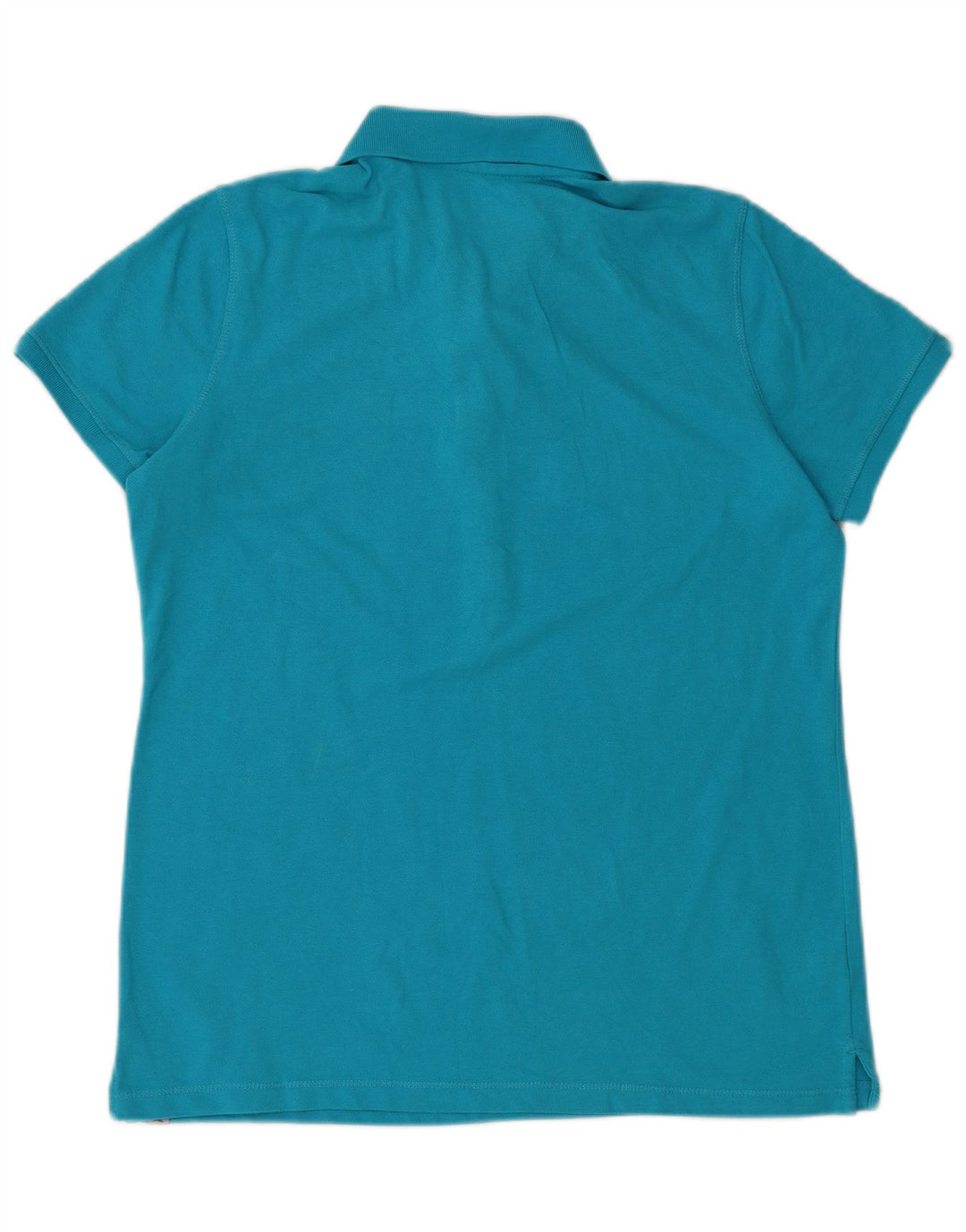 EDDIE BAUER Polo Femme UK 14 Bleu Moyen Coton