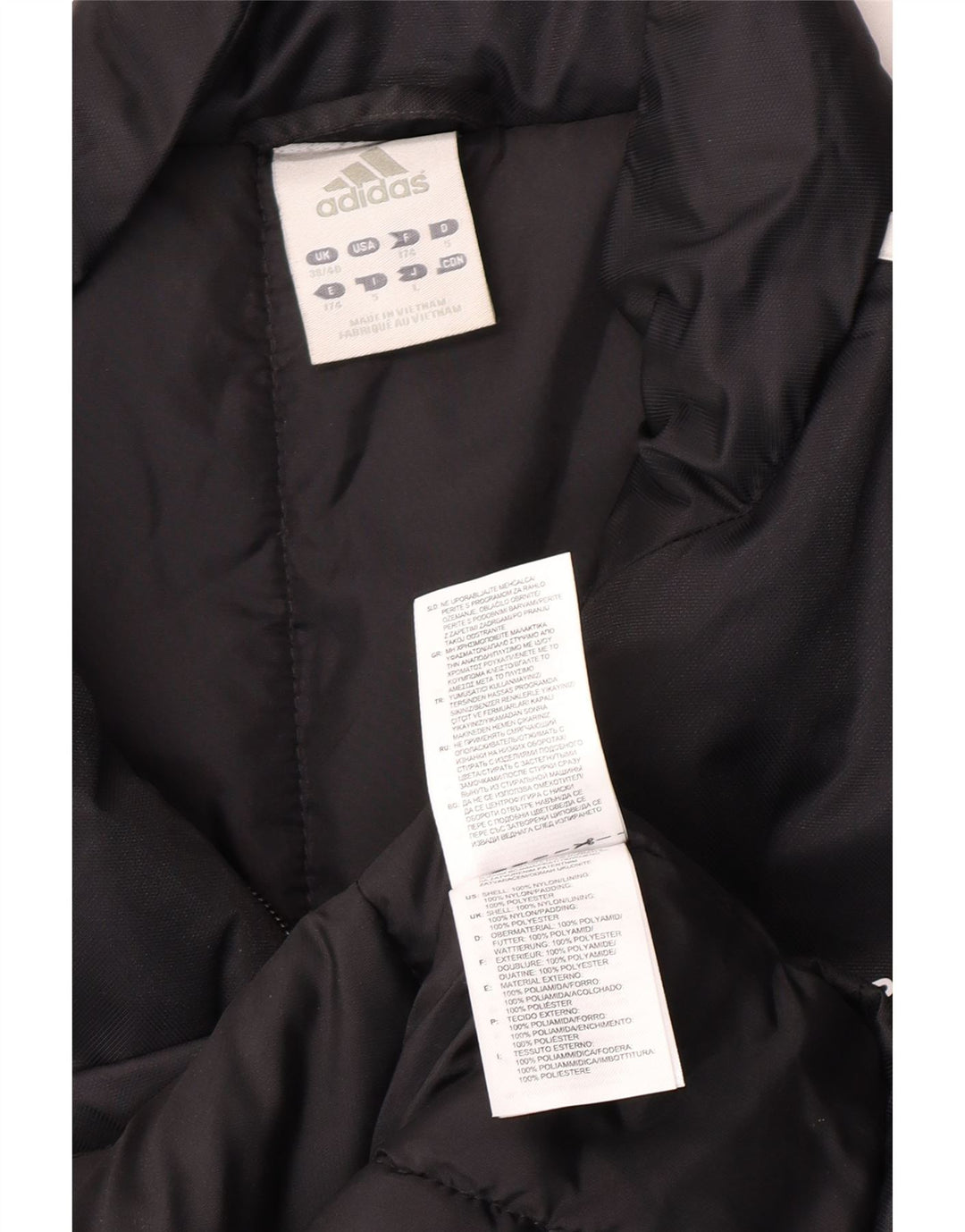Adidas Manteau rembourré graphique pour homme UK 38/40 Nylon noir moyen