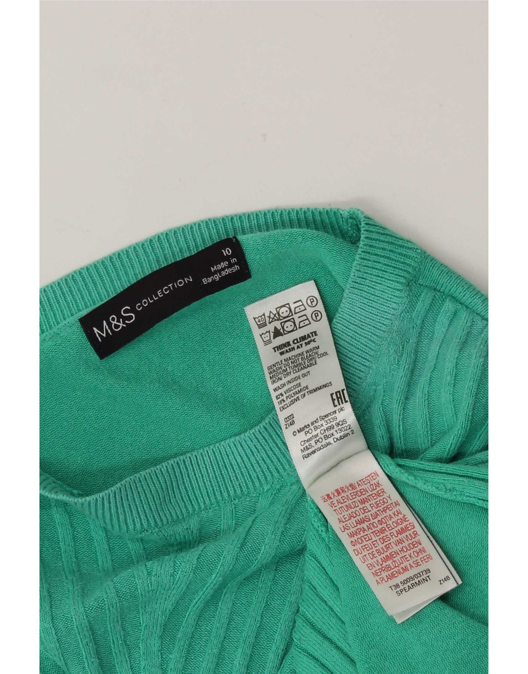 Marks & Spencer Chemisier pour femme UK 10 Small Vert Viscose