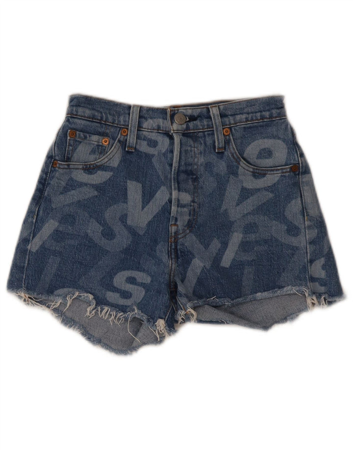 Levi's Short en Jean Graphique Femme W23 2XS Bleu Coton