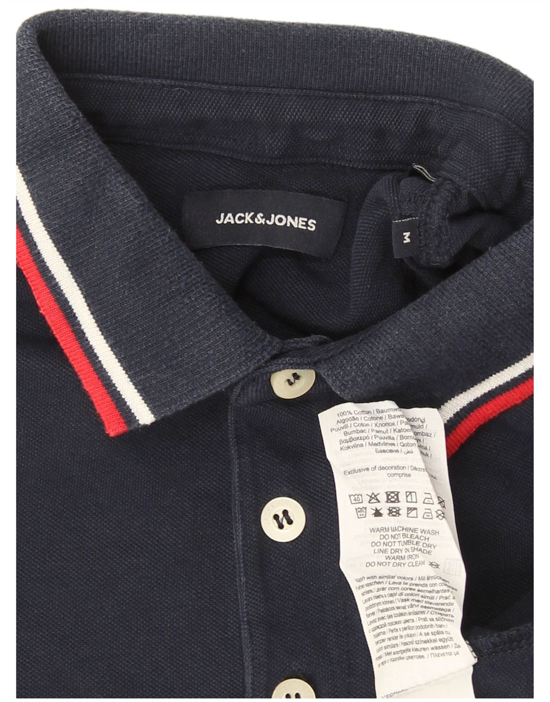 Jack & Jones Polo Homme Bleu Marine Moyen Coton