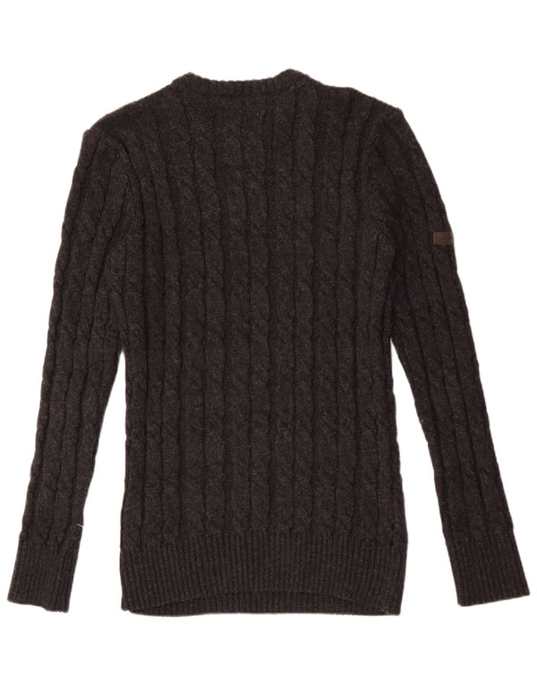 Superdry Pull ras du cou XL Gris Acrylique Homme