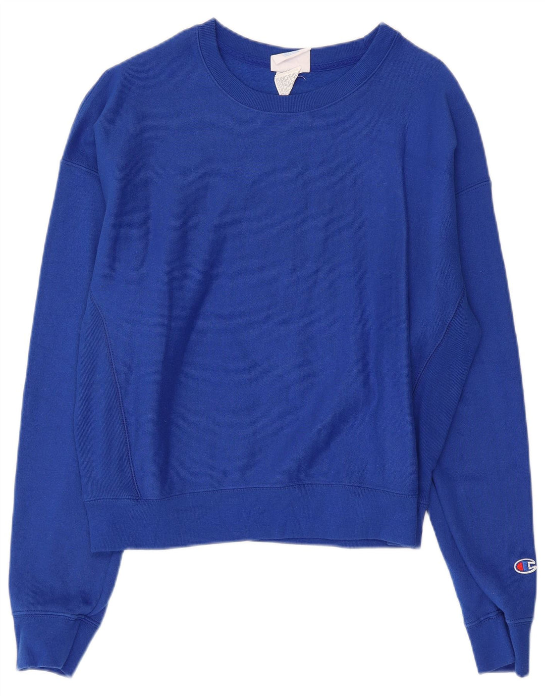 CHAMPION Sweat-shirt court pour femme UK 16 Large Bleu Coton