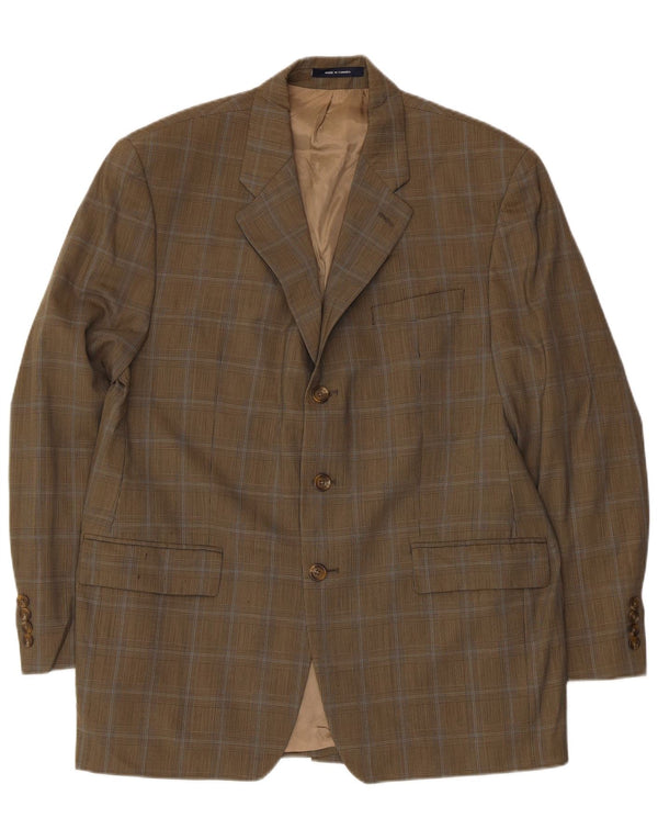Chaps Ralph Lauren Veste blazer à 3 boutons pour homme UK 40 Grand carreaux kaki