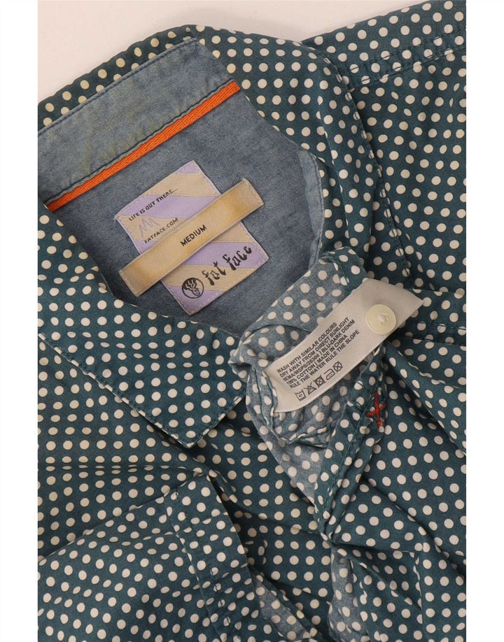 Chemise à manches courtes homme Fat Face coton à pois vert moyen