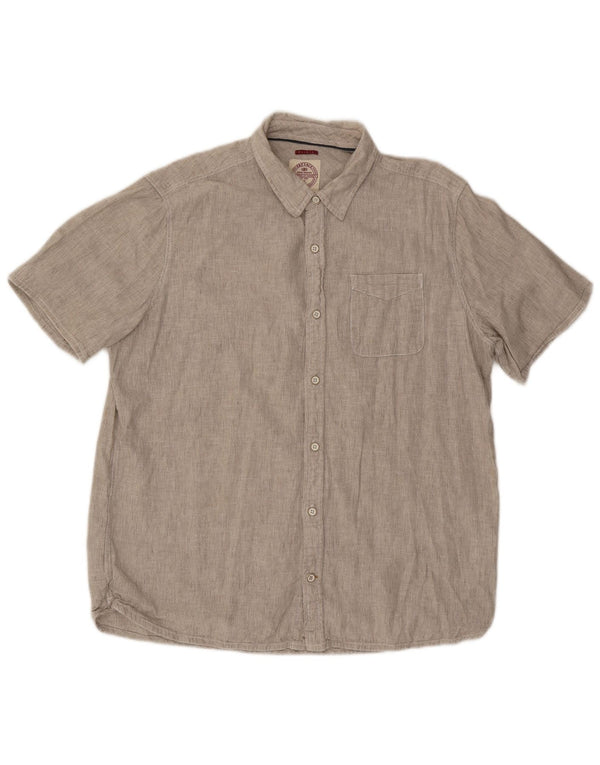 Fat Face Mens Short Sleeve Shirt XL Beige