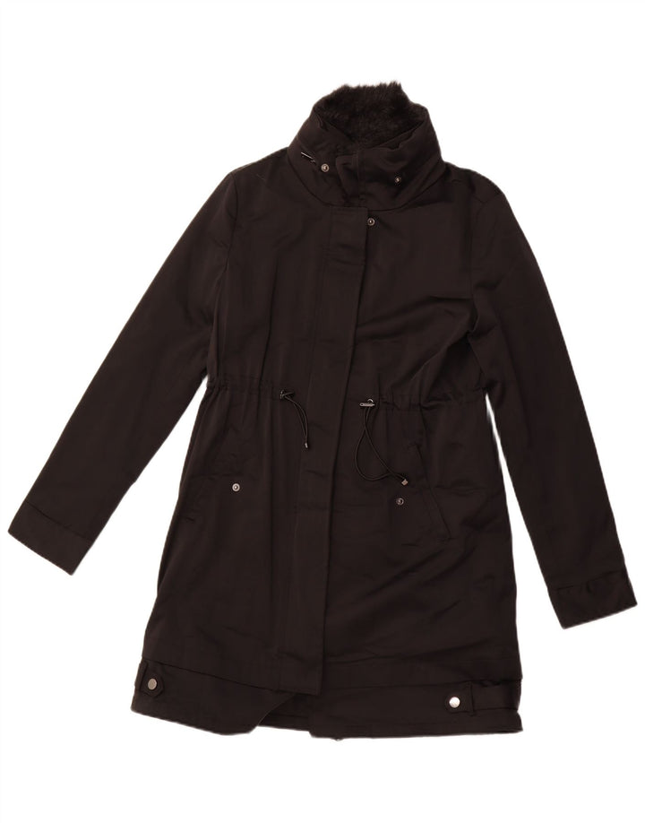 ZARA Femme Pardessus UK 6 XS Noir Polyester